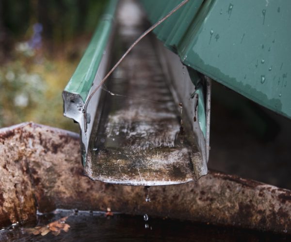 Rusted or damaged gutters